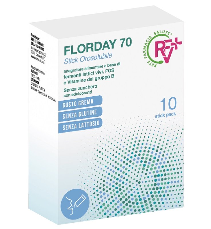 RFV FLORDAY 70 10 STICK OROSOLUBILE GUSTO CREMA SENZA GLUTINE SENZA LATTOSIO CON EDULCORANTI