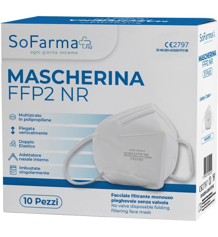 MASCHERINA FFP2 BIANCA 10PZ SF+