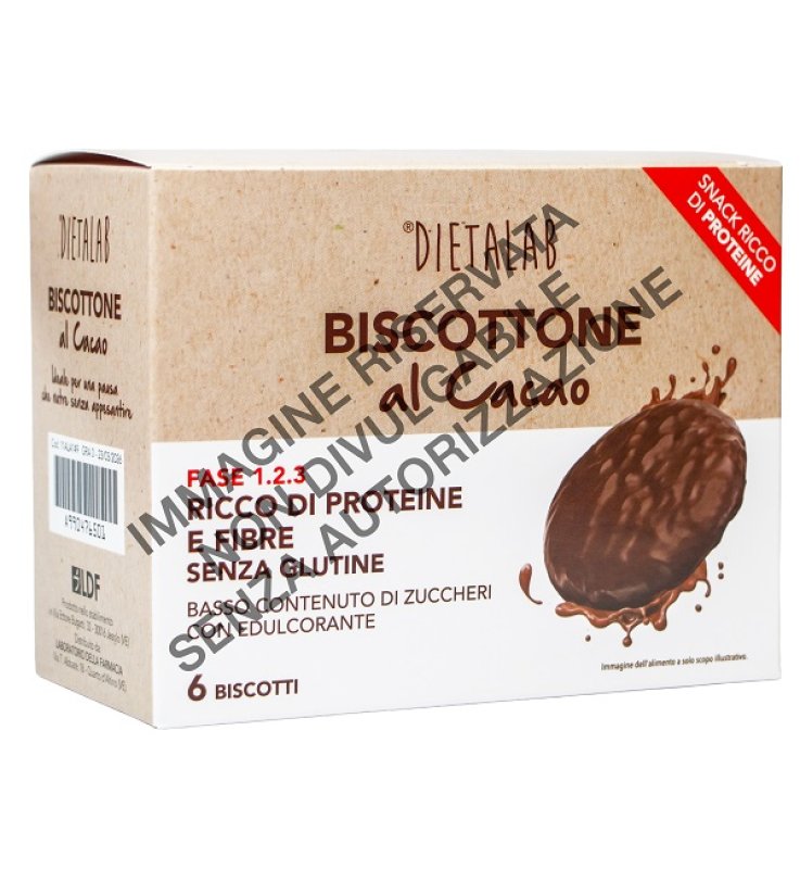 DIETALAB BISCOTTONE AL CACAO 6 PEZZI SENZA GLUTINE CON EDULCORANTE