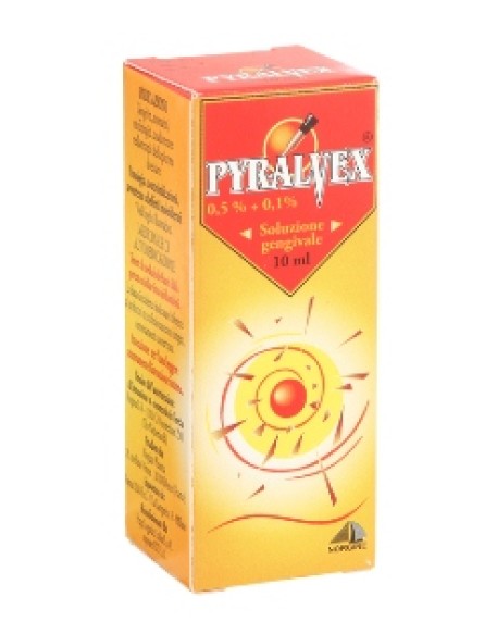 PYRALVEX*soluz gengivale 10 ml 0,5% + 0,1%