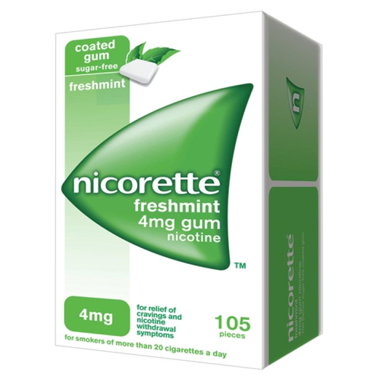 NICORETTE*105 gomme mast 4 mg menta forte NICORETTE*105 gomme mast 4 mg menta forte