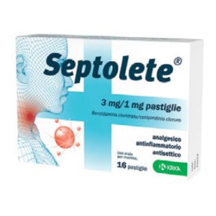 SEPTOLETE*16 pastiglie 3 mg + 1 mg aroma eucalipto SEPTOLETE*16 pastiglie 3 mg + 1 mg aroma eucalipto