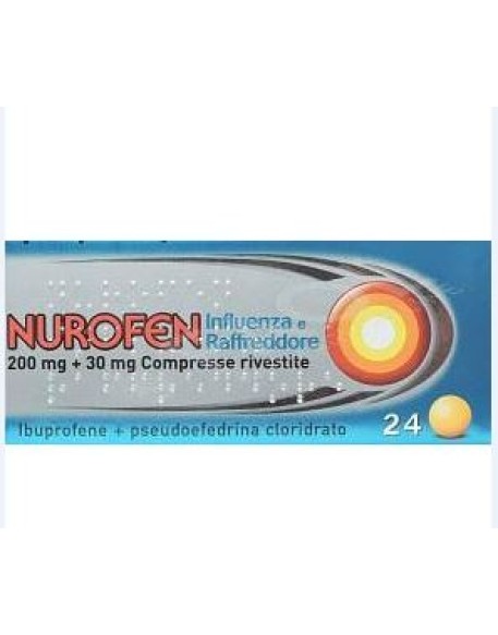 NUROFEN INFLUENZA E RAFFREDDORE*24 cpr riv 200 mg + 30 mg