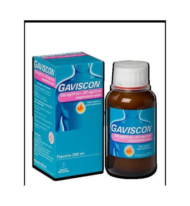 GAVISCON*orale sosp 200 ml 500 mg/10 ml + 267 mg/10 ml