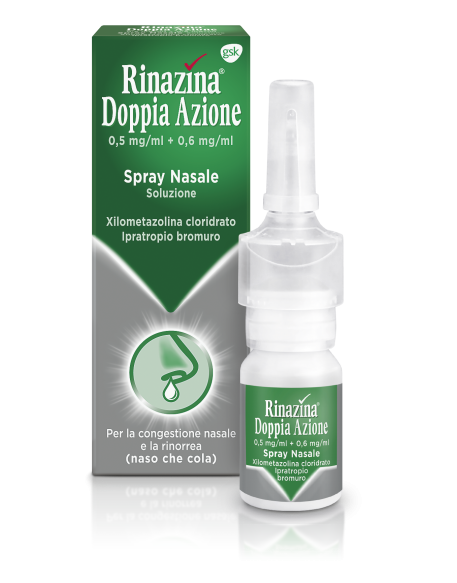 RINAZINA DOPPIA AZIONE*spray nasale 10 ml 0,5 mg/ml + 0,6 mg/ml