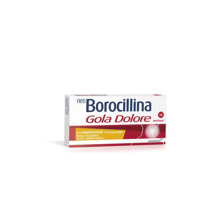 NEOBOROCILLINA GOLA DOLORE*16 pastiglie 8,75 mg limone e miele senza zucchero NEOBOROCILLINA GOLA DOLORE*16 pastiglie 8,75 mg limone e miele senza zucchero