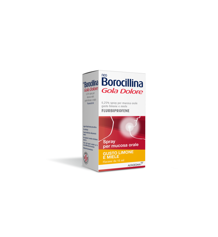 NEOBOROCILLINA GOLA DOLORE*1 flaconcino spray mucosa orale 15 ml 0,25% limone e miele