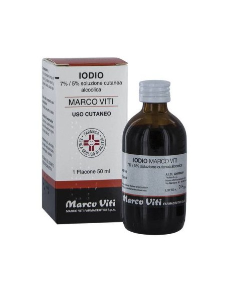 IODIO SOLUZIONE ALCOLICA I (MARCO VITI)*soluz cutanea 50 ml7% + 5%