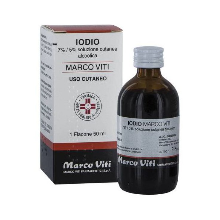 IODIO SOLUZIONE ALCOLICA I (MARCO VITI)*soluz cutanea 50 ml7% + 5% IODIO SOLUZIONE ALCOLICA I (MARCO VITI)*soluz cutanea 50 ml7% + 5%