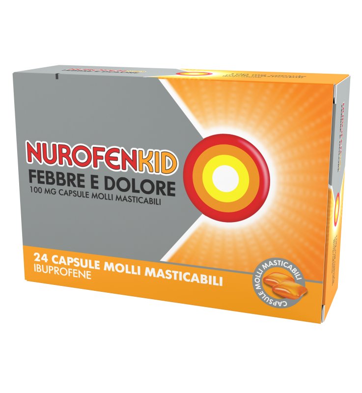 NUROFENKID FEBBRE E DOLORE*24 cps molli masticabili 100 mg