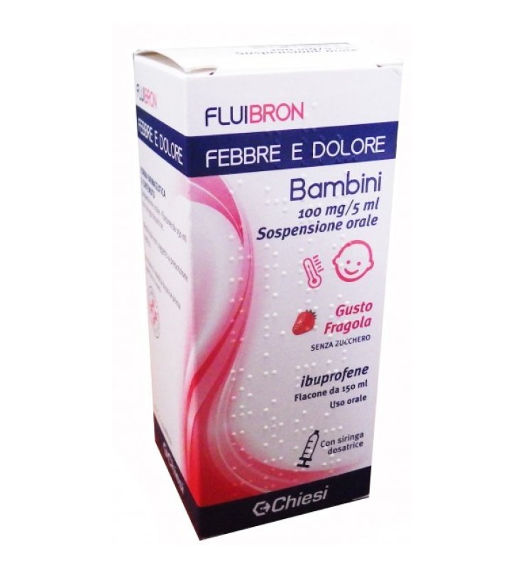 FLUIBRON FEBBRE E DOLORE*orale sosp 150 ml 100 mg/5 ml gustofragola senza zucchero