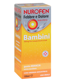 NUROFEN FEBBRE E DOLORE*BB orale sosp 150 ml 100 mg/5 ml arancia senza zucchero con siringa