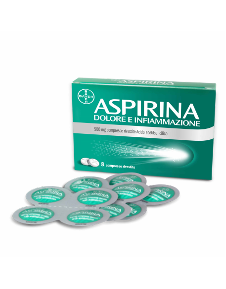 ASPIRINA DOLORE E INFIAMMAZIONE*8 cpr riv 500 mg