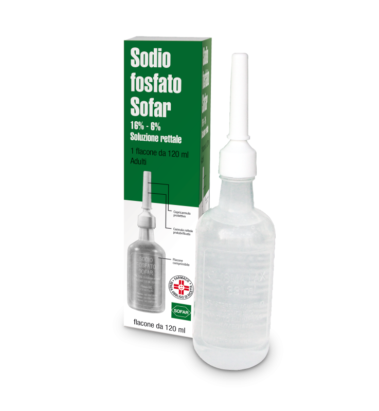 SODIO FOSFATO (ALFASIGMA)*1 flacone 120 ml 16% + 6% soluz rett SODIO FOSFATO (ALFASIGMA)*1 flacone 120 ml 16% + 6% soluz rett