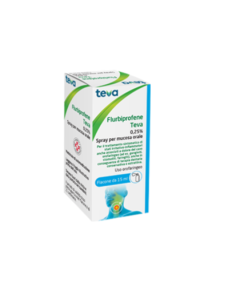 FLURBIPROFENE (TEVA)*spray mucosa orale 15 ml 0,25%