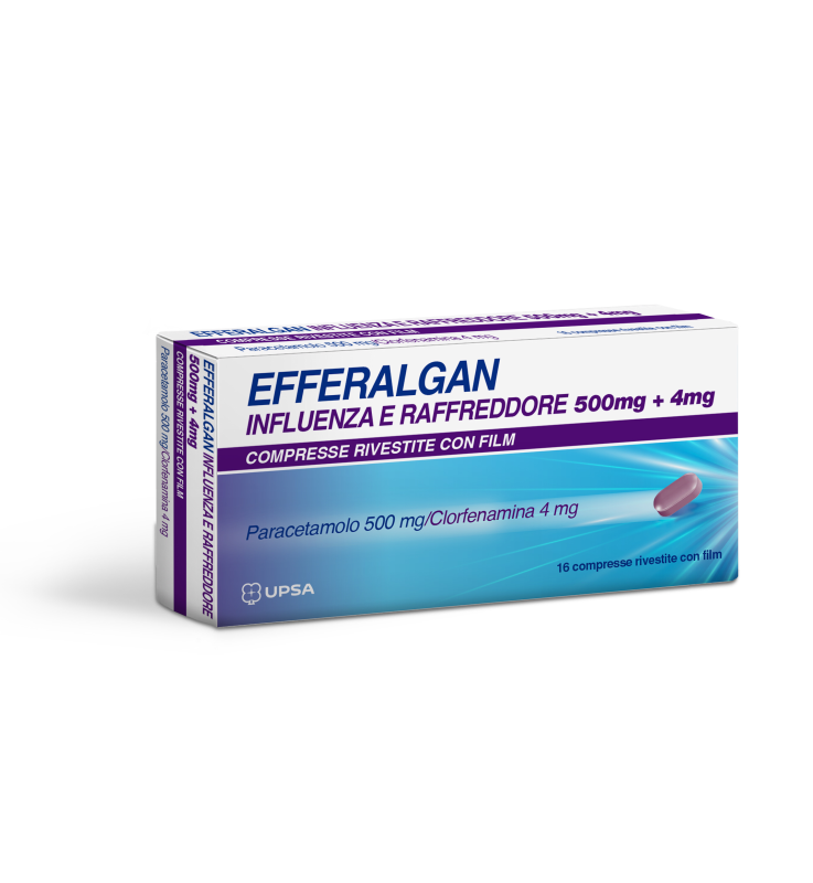 EFFERALGAN INFLUENZA E RAFFREDDORE*16 cpr riv 500 mg + 4 mg
