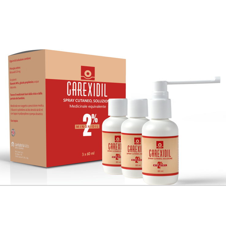 CAREXIDIL*3 flaconi spray soluz cutanea 60 ml 2% CAREXIDIL*3 flaconi spray soluz cutanea 60 ml 2%