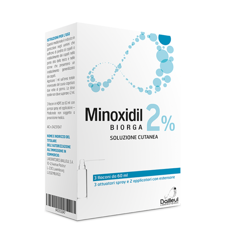 MINOXIDIL BIORGA (LABORATOIRES BAILLEUL)*soluz cutanea 3 flaconi 60 ml 2 %