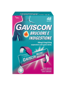 GAVISCON BRUCIORE E INDIGESTIONE*48 bust 500 mg + 213 mg + 325 mg gusto menta