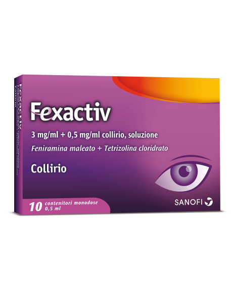FEXACTIV*10 monod collirio 0,5 ml 0,3 mg/ml + 0,5 mg/ml