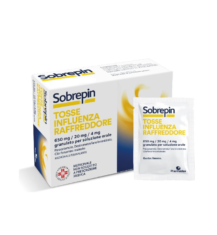 SOBREPIN TOSSE INFLUENZA RAFFREDDORE*orale 10 buste 650 mg +20 mg + 4 mg