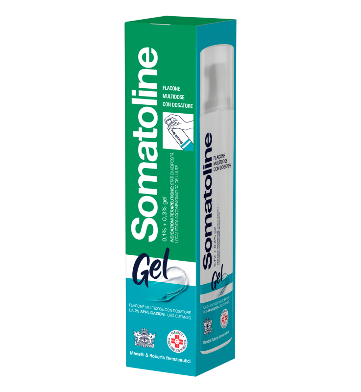 SOMATOLINE*gel 1 flacone 250 ml 25 erogazioni 0,1% + 0,3% con sacchetto e dosatore