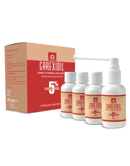 CAREXIDIL*4 flaconi spray soluz cutanea 60 ml 5%