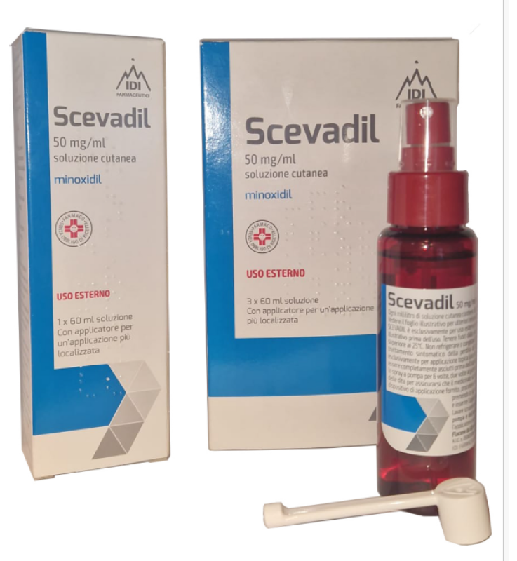 SCEVADIL*5% soluzione cutanea 1 flacone 60 ml 50 mg/ml con pompa dosatrice
