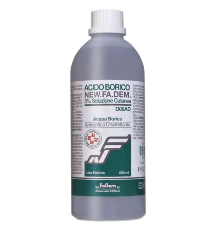 ACIDO BORICO (NEW.FA.DEM.)*soluz cutanea 500 ml 3%