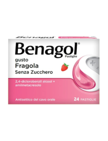 BENAGOL*24 pastiglie 0,6 mg + 1,2 mg fragola senza zucchero