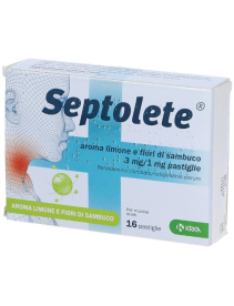 SEPTOLETE*16 pastiglie 3 mg + 1 mg aroma limone e fiori di sambuco