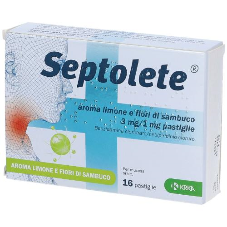 SEPTOLETE*16 pastiglie 3 mg + 1 mg aroma limone e fiori di sambuco SEPTOLETE*16 pastiglie 3 mg + 1 mg aroma limone e fiori di sambuco