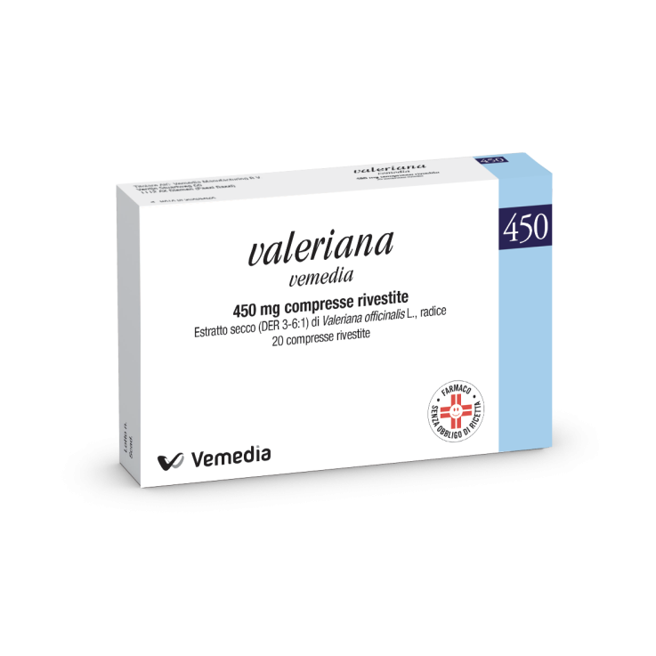VALERIANA VEMEDIA*20 cpr riv 450 mg VALERIANA VEMEDIA*20 cpr riv 450 mg
