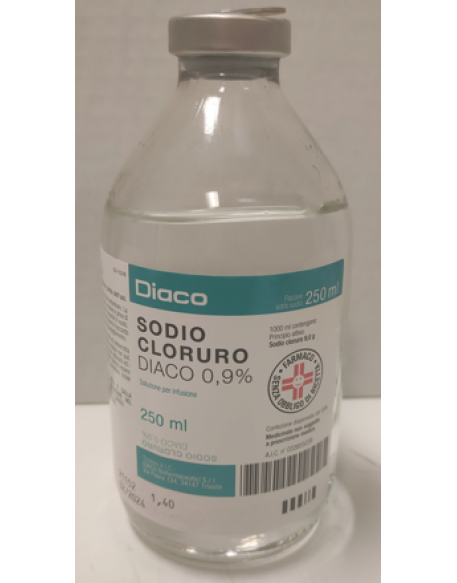 SODIO CLORURO (DIACO)*1 flacone EV 250 ml 0,9%