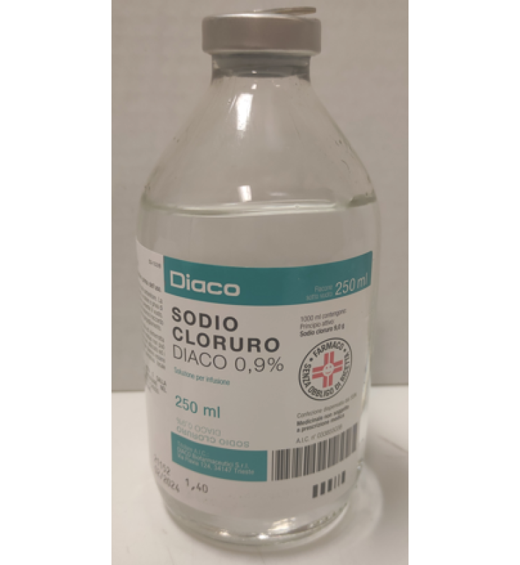SODIO CLORURO (DIACO)*1 flacone EV 250 ml 0,9%