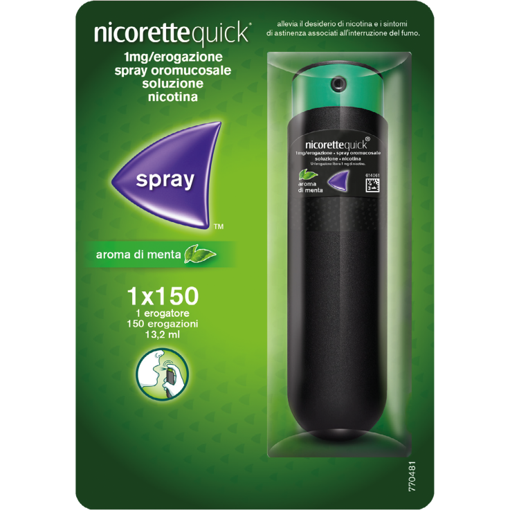 NICORETTEQUICK*1 flaconcino 150 dosi soluz oromucosale 1 mg/erogazione NICORETTEQUICK*1 flaconcino 150 dosi soluz oromucosale 1 mg/erogazione