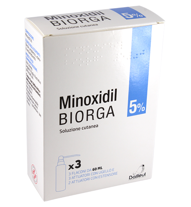 MINOXIDIL BIORGA (GMM FARMA)*soluz cutanea 3 flaconi 60 ml 5% con pompa spray e applicatore