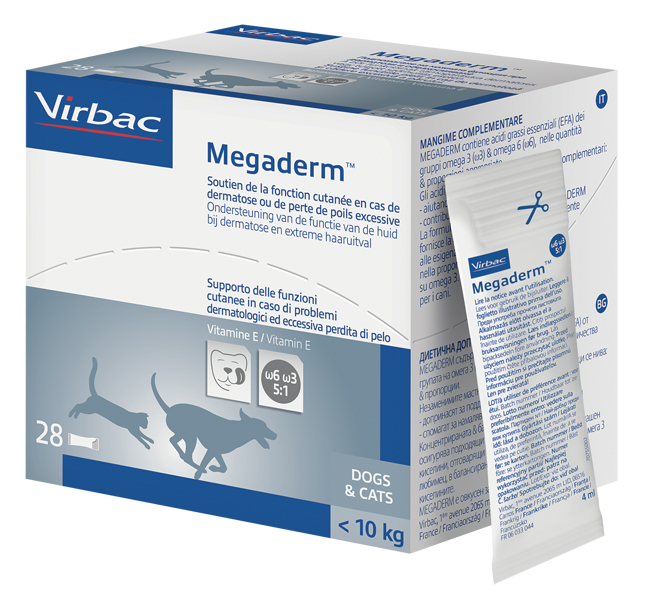 MEGADERM SUPPLEMENTO CANI SUPERIORI A 10 KG SCATOLA DA 28 SACCHETTI MONODOSE 4 ML