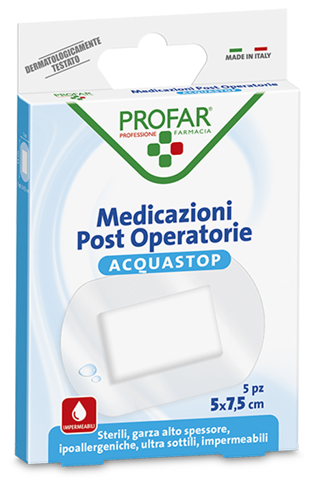 ACQUASTOP MEDICAZIONE POST OPERATORIA 5X7,5 CM PROFAR MED 5PEZZI