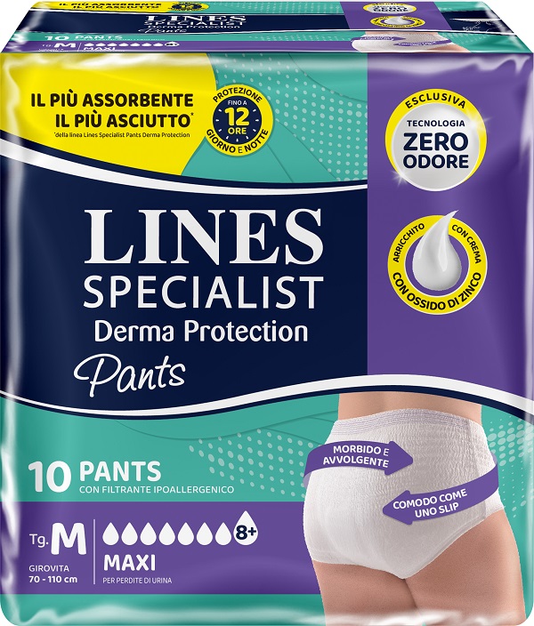 PANNOLONE PER INCONTINENZA LINES SPECIALIST DERMA PANTS MAXIM 10 PEZZI