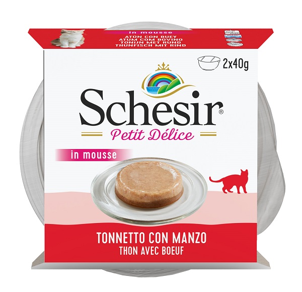 Schesir Petit Délice Tonnetto e Manzo: Mousse Gourmet per Gatti