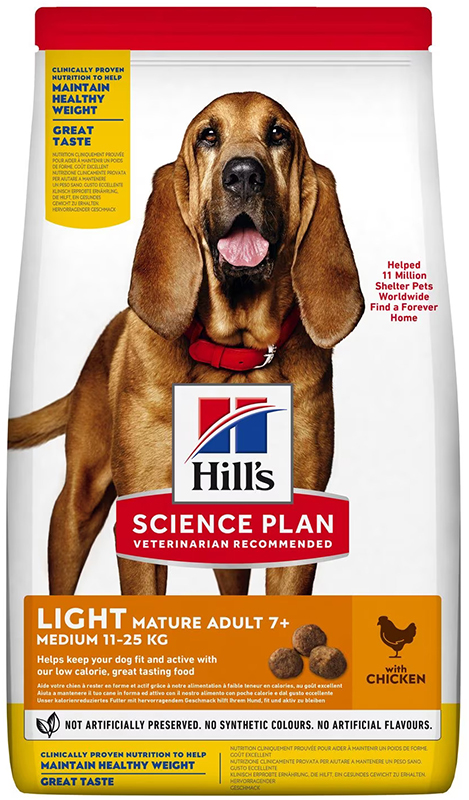 Hill's Science Plan Light Medium Senior Pollo 12kg