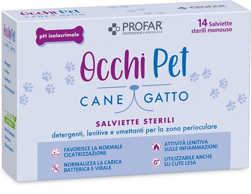 Profar Occhi Pet: Salviette Sterili per Igiene Perioculare