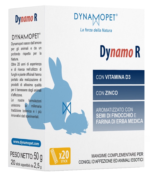 Dynamo R Gel 20 Stick: Integratore per Esotici e Conigli